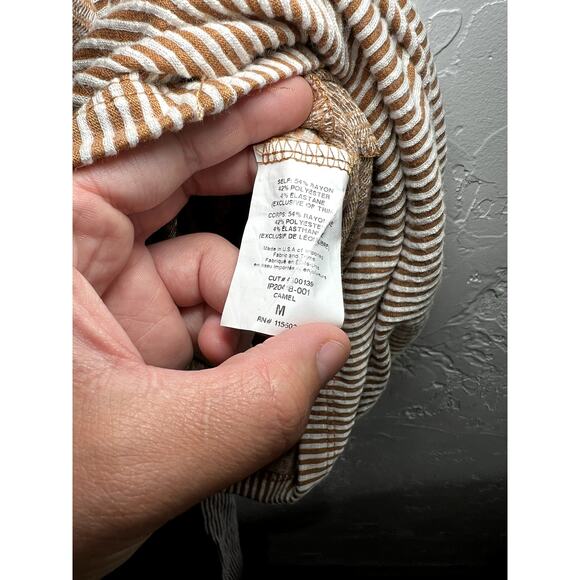 All in Favor stripe wide leg wrap jumpsuit women medium minimalist career preppy - Picture 6 of 10